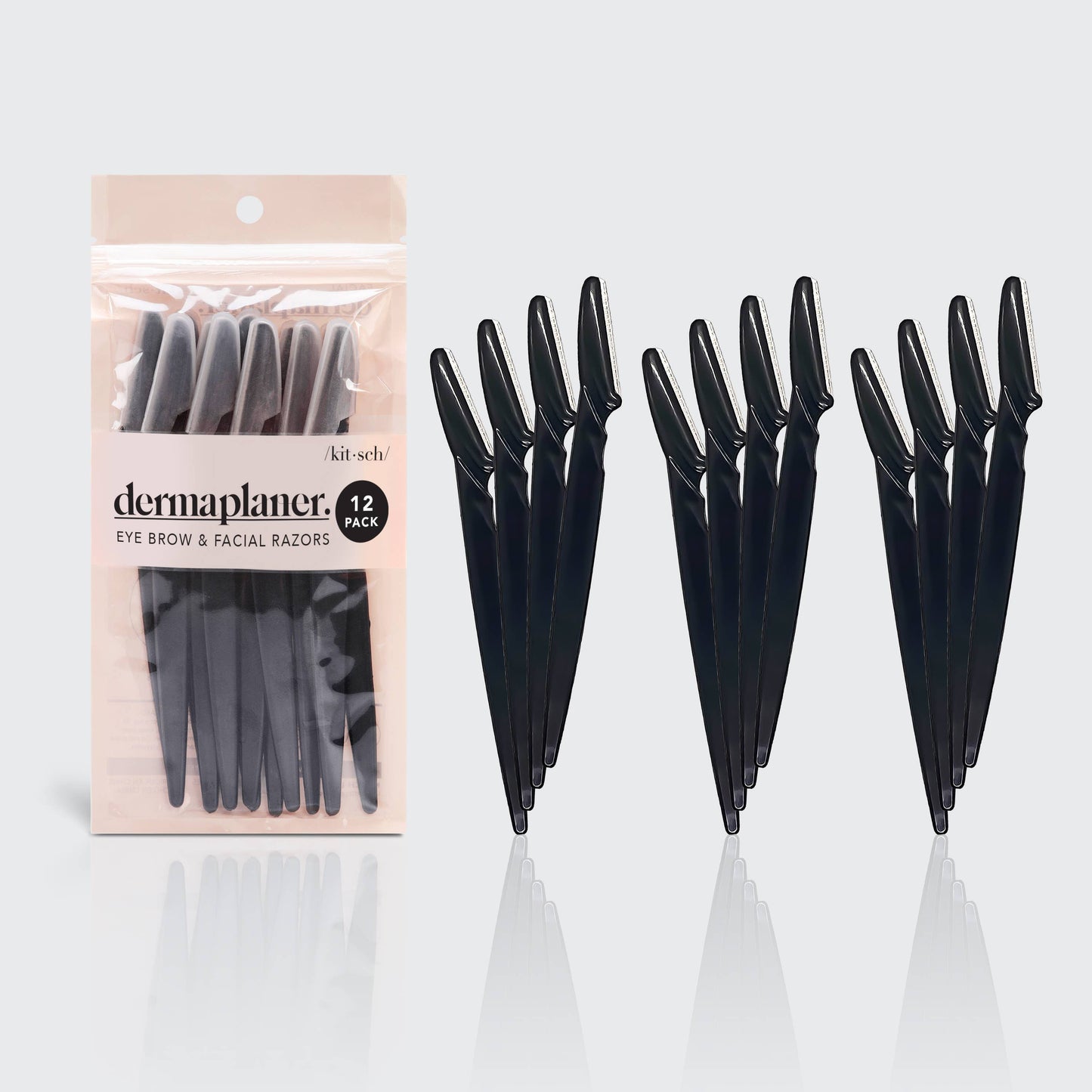 KITSCH - Recycled Plastic Dermaplaner 12 pack - Black