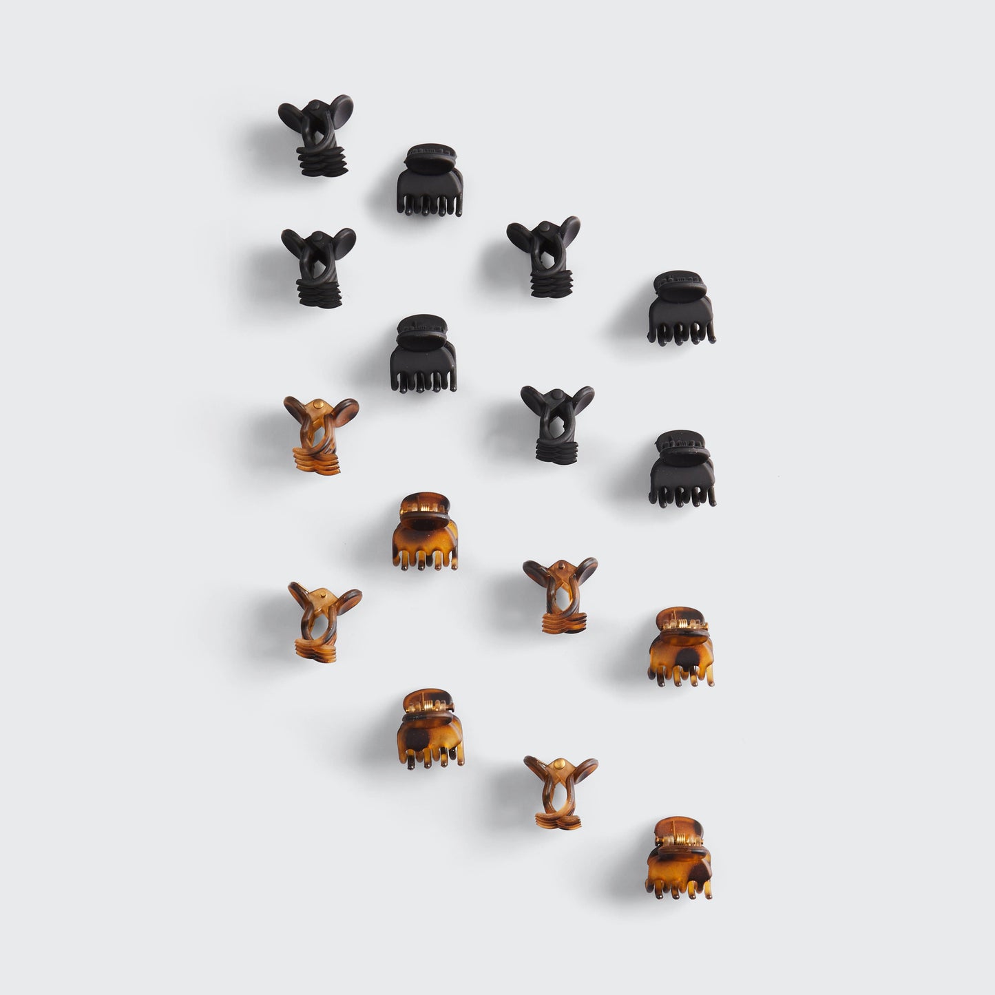 KITSCH - Recycled Plastic Mini Classic Claw Clips 16pc - Black & Tort