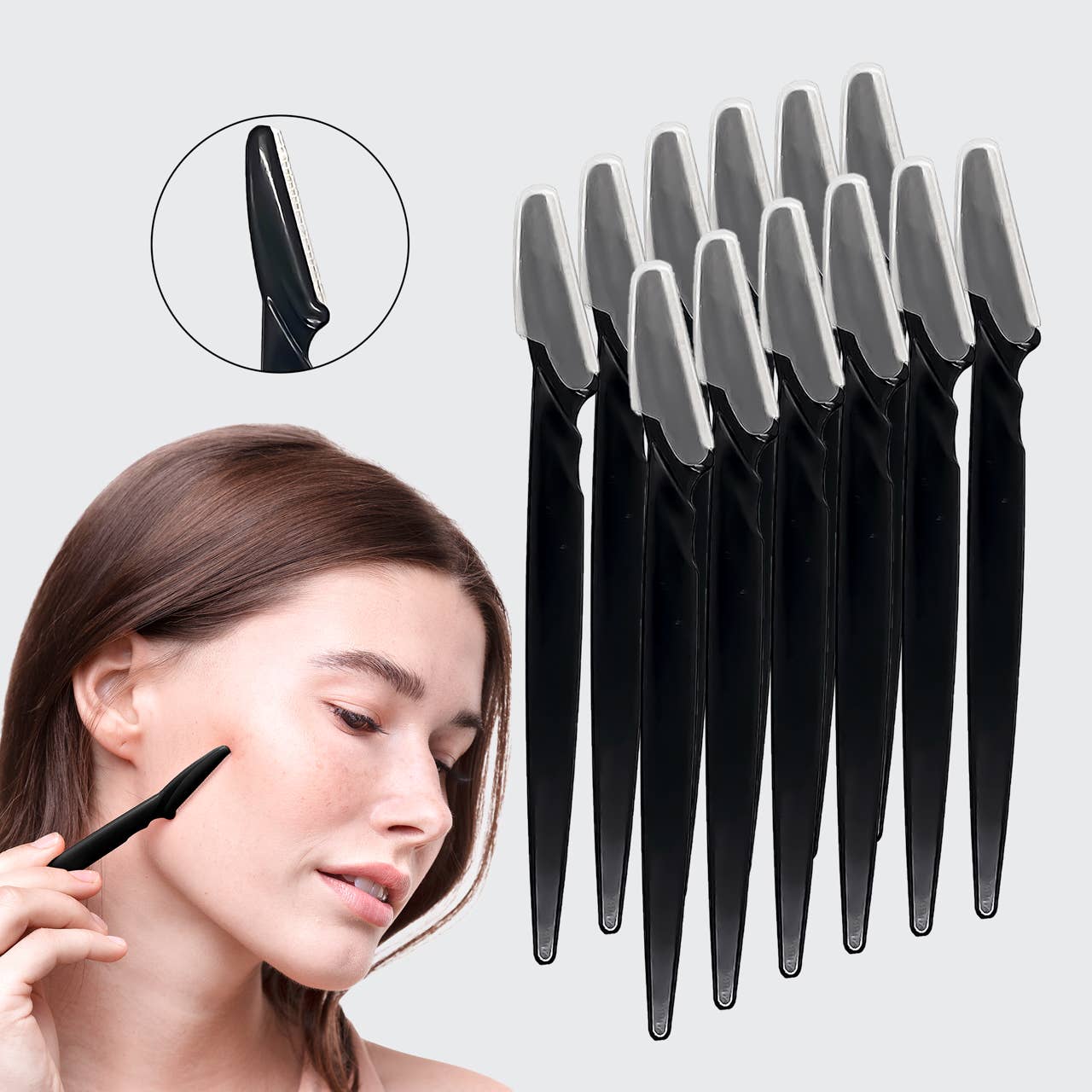 KITSCH - Recycled Plastic Dermaplaner 12 pack - Black