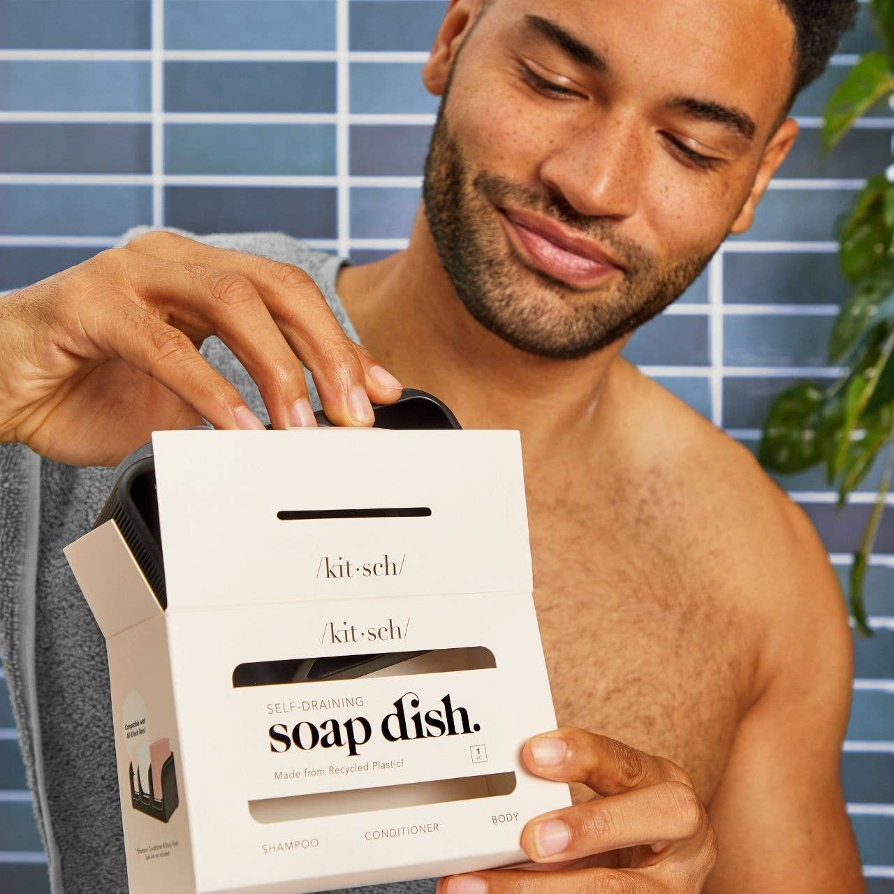 KITSCH - Self-Draining Soap Dish - Black