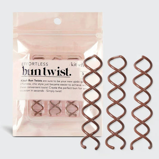 KITSCH - Bun Twist 3pc - Brown
