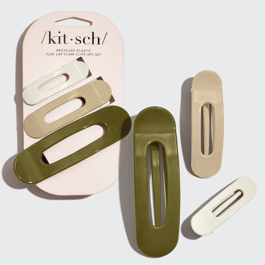 KITSCH - Recycled Plastic Flat Lay Claw Clips- Ultra Gloss Eucalyptus