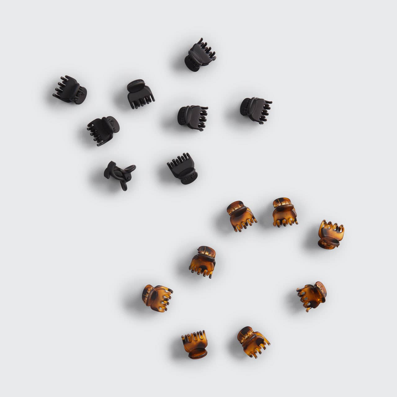 KITSCH - Recycled Plastic Mini Classic Claw Clips 16pc - Black & Tort